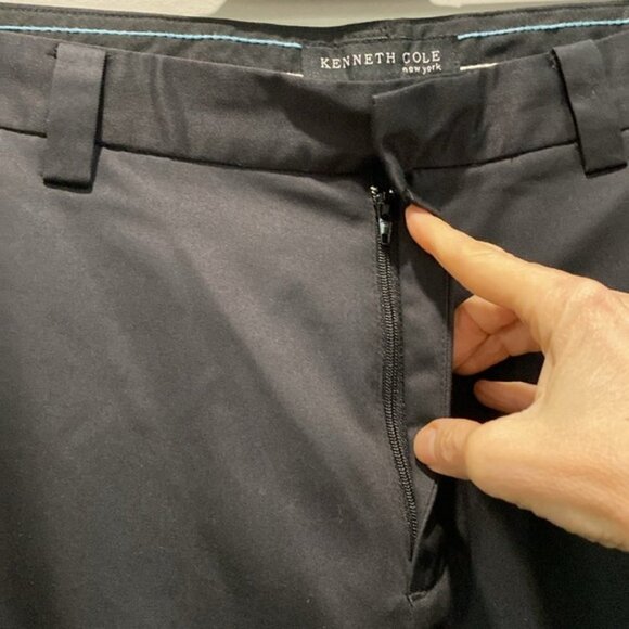 Kenneth Cole Black Straight Flat Front Leg Pants - Picture 4 of 16